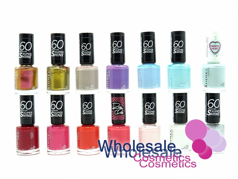 32 x Rimmel 60 Seconds Super Shine Nail Polish - ASSORTED